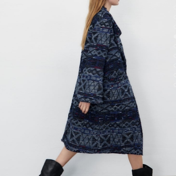 Zara Fluid Jacquard Coat Limited Edition.S. - Picture 6 of 8